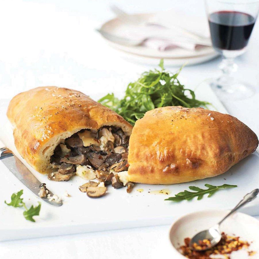 Calzone aux champignons et au fromage de chèvre