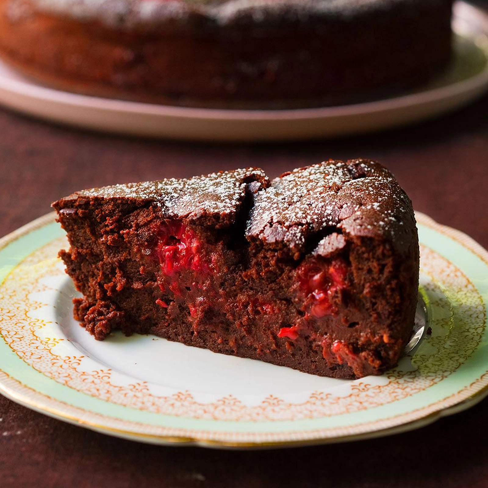 dessert aux framboises et chocolat